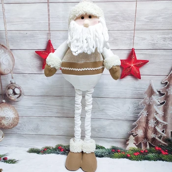 

Christmas Santa Claus Plush Dolls Stretchable Soft Toy Decoration Gift for Kids Birthday Navidad Home Party Ornaments Decor