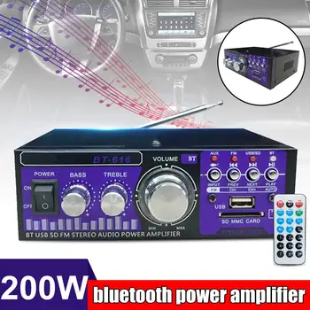 

12/220V 200W Home bluetooth Audio Amplifier Digital Power Amplifier 2CH Stereo HiFI Auto Tuning Car Subwoofer With Remote