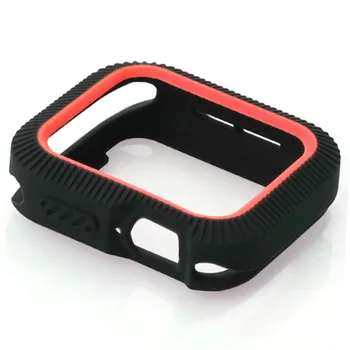 

Series 4 Silicone Bumper for Apple Watch Case 44mm 40mm Cover Frame Fashion Dual Colors Shockproof Impact Resistant Shell