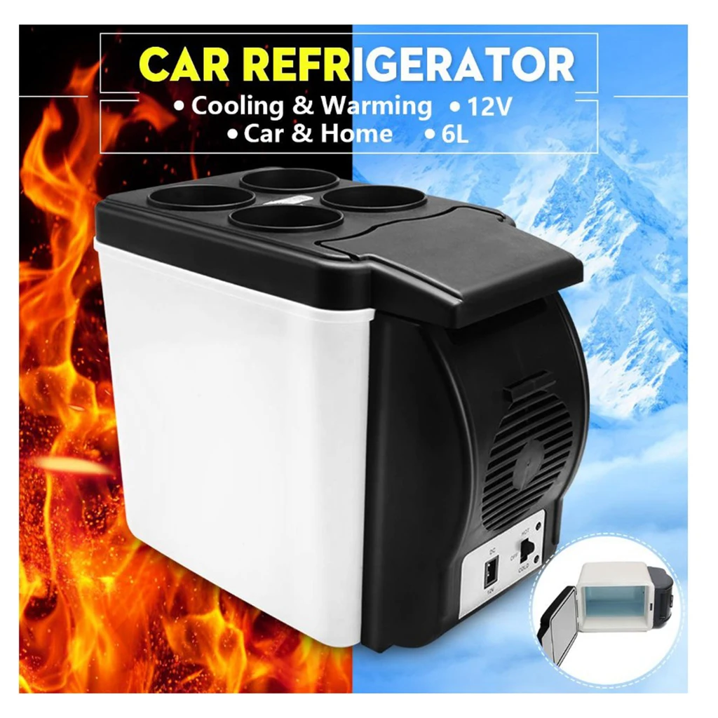 12V 6L Car Refrigerator Auto Mini Fridge Refrigerators Freezer Cooling/Warmer Box Frigobar Food Fruit Storage Fridge Compressor