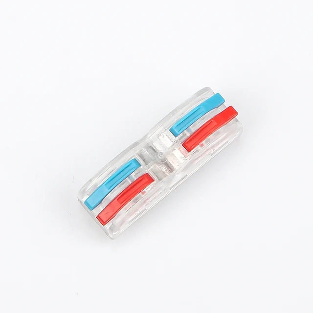 Mini Fast Cable Connector Terminal Block 222 Universal Compact Push In  Spring Splicing Plastic Wire Conductor 10PCS PCT-222-TC