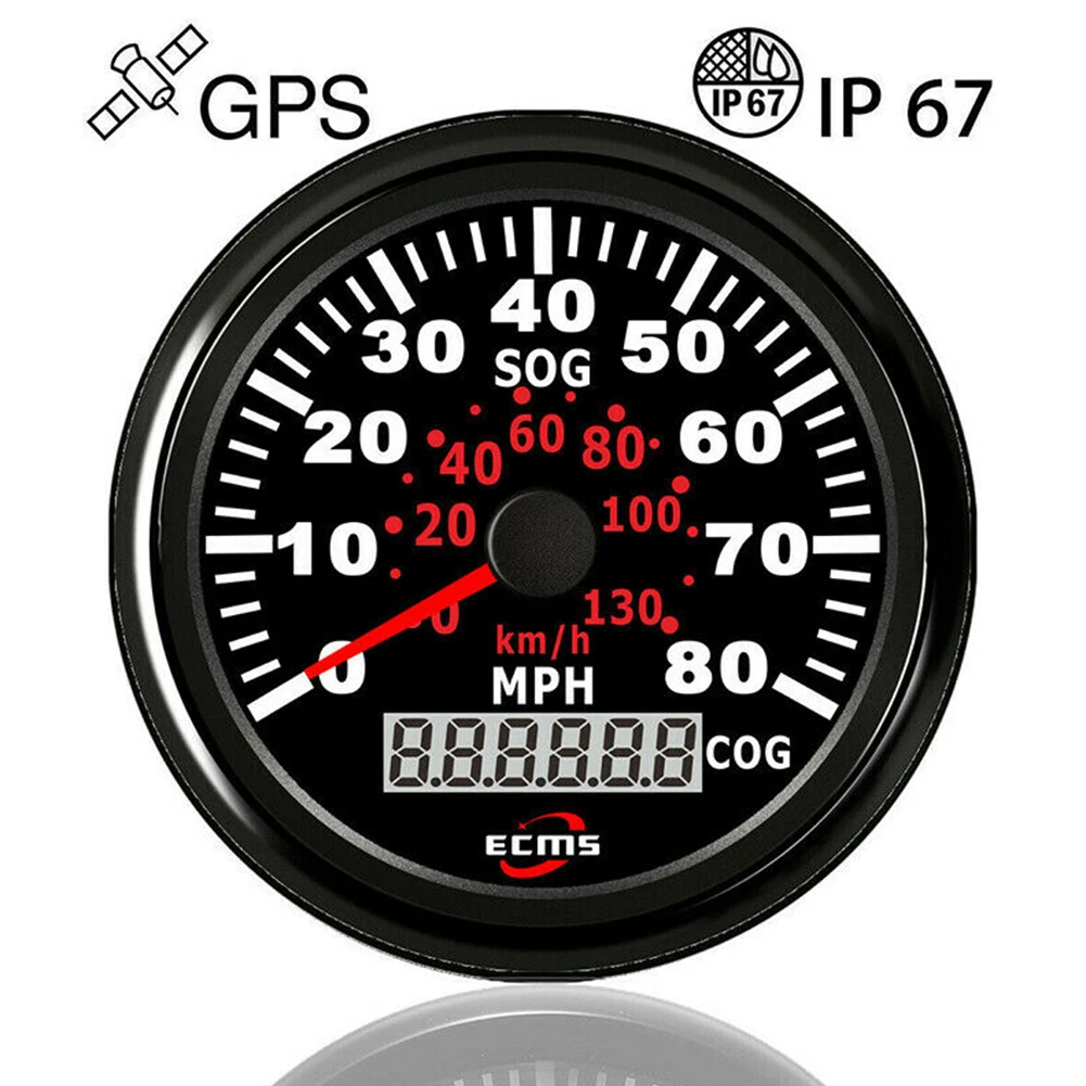 Одометр с подсветкой ЖК-дисплей gps Спидометр для автомобиля грузовик 80MPH морской 9-32 в 130 км/ч мотоцикл Водонепроницаемый 85 мм