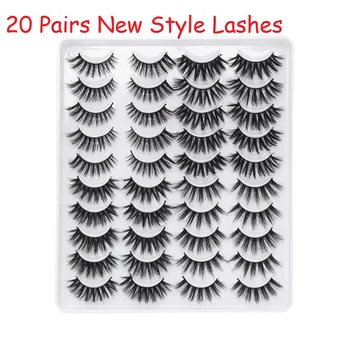 

20 Pairs 3D Faux Mink False Eyelashes Natural Fluffy Lashes Extension Beauty Makeup Handmade Cruelty-free Eyelash Women Fashions