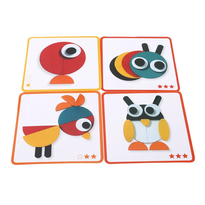 Деревянные 3D головоломки, игрушки для детей, Мультяшные животные, жираф, деревянные пазлы, интеллект, Детские Ранние развивающие игрушки
