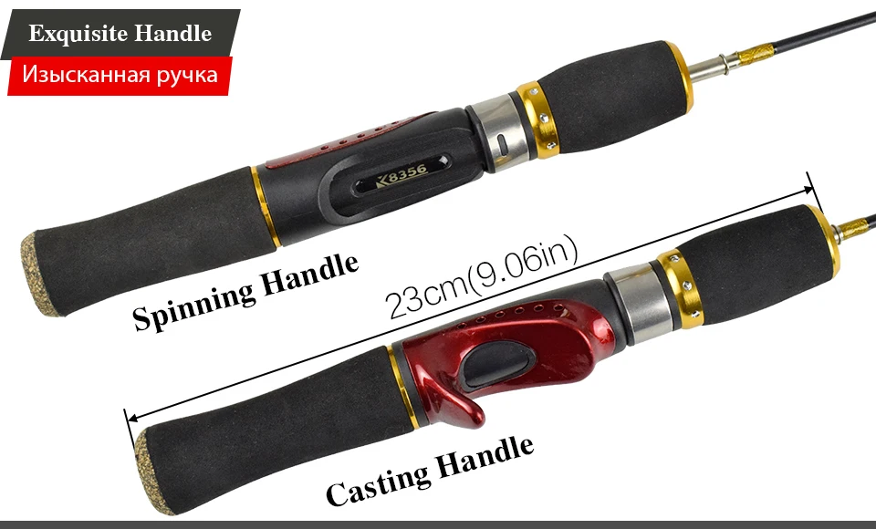 K8356 FRP Winter Ice Fishing Rod 2 Section CastingSpinning Fishing Pole Ultralight Stitching Tackle Fish Accessories 52CM 66CM (10)