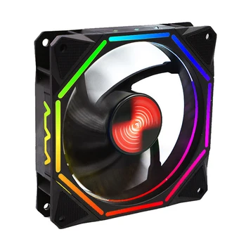 

12cm Chassis Home Controller Remote Control Universal Low Noise ABS RGB Adjust PC Cooling Computer Case Fan LED Lamp Accessories