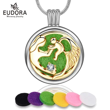 

Eudora 20 mm Copper Aromatherapy Essential Oil Diffuser Perfume mother and angel baby Style Pendant Jewelry X57G20