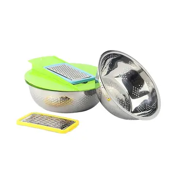 

5PCS Stainless Steel Slicer Cutter Chopper Vegetable Cutter Grater Kitchen Multifunction Shred Fruit Peeler Wash Leaking Basin