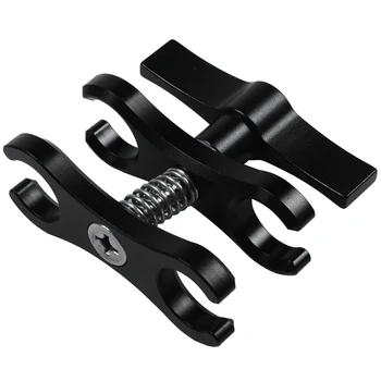 

Aluminum Alloy 2-Hole Diving Butterfly Clip Clamp Light Arm Ball Head Mount Adapter For Camera Accessories