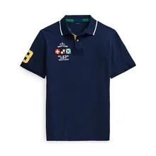 Short Sleeve Polo Shirt Men's Simple Style Solid Color Navy Sapphire Blue White Sports Pure Cotton Fashion Men's Fashion Brand