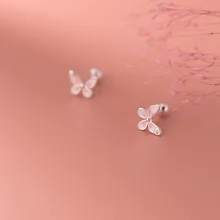 

925 Sterling Silver Pink Cute Butterfly Stud Earrings For Daughter Girls Anniversary Gift Jewelry