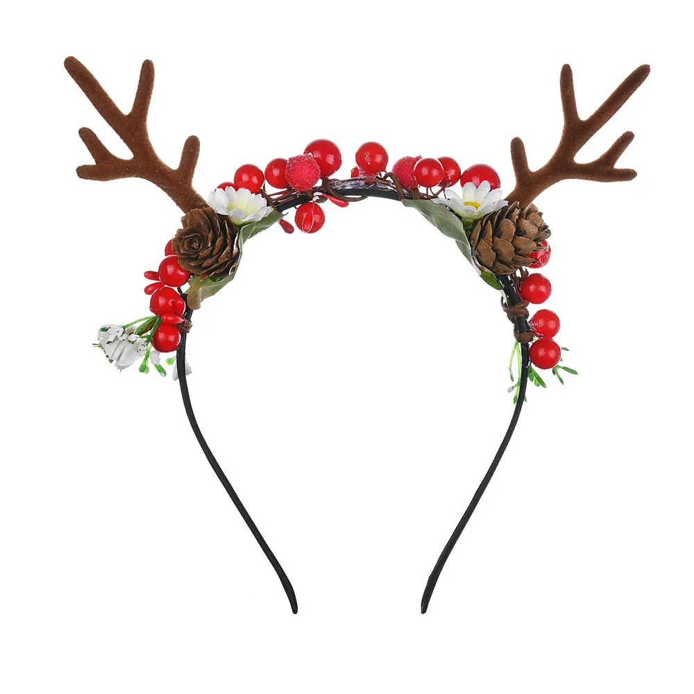 Рождественская повязка на голову 1 пара моделирование олень рога ручной работы головная повязка DIY аксессуары для волос