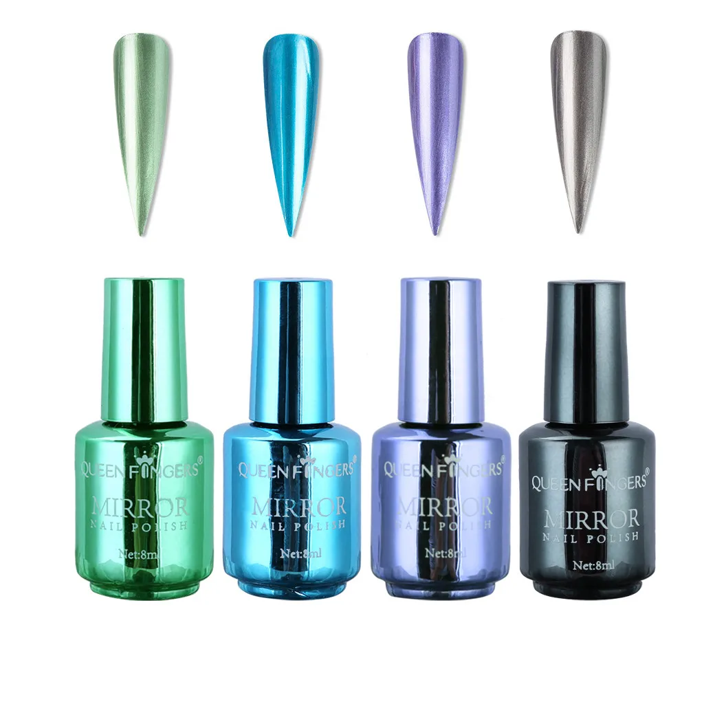 4 Pcs Fashion Mirror Nail Polish Set Quick-drying Environmental Protection Lasting Unpeelable Nail Polish Makeup Decoration#LR2 - Цвет: 03