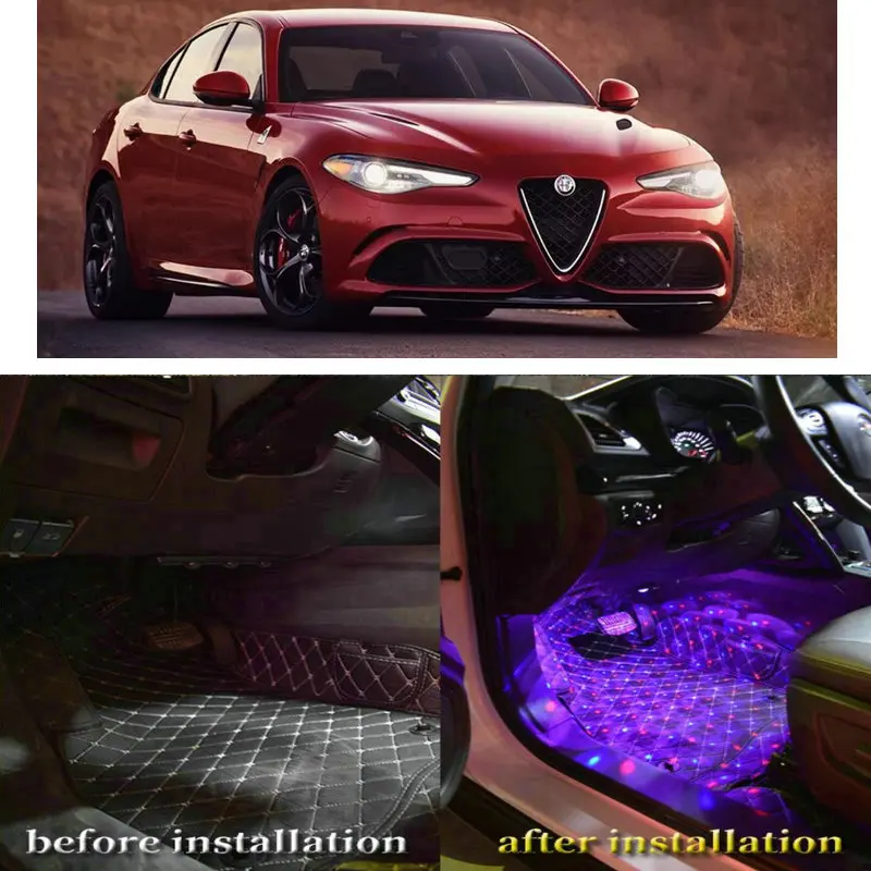 

Interior Mood Lighting Foot light For Alfa Romeo BRERA GIULIETTA GT GTV MITO SPIDER seven color ground stars