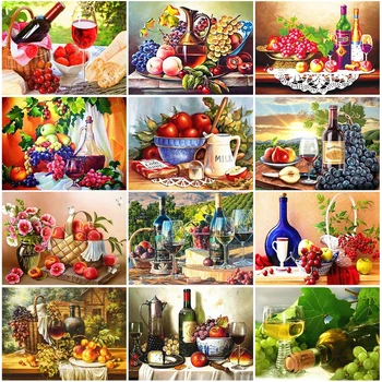 

Zooya 5D Diy Full Square Diamond Painting Scenic Red Wine Diamond Embroidery Sale Rhinestone Picture Diamond Mosaic Fruit JM063