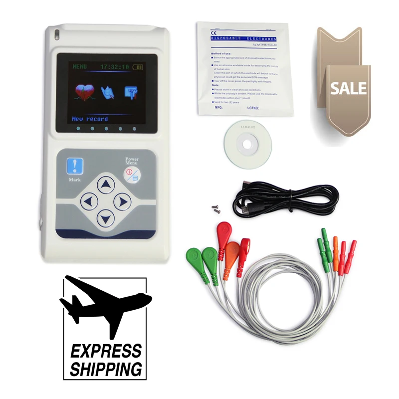 

CONTEC TLC9803 3 Channels Recordable Machine ECG Holter System monitoring tester Monitor health care