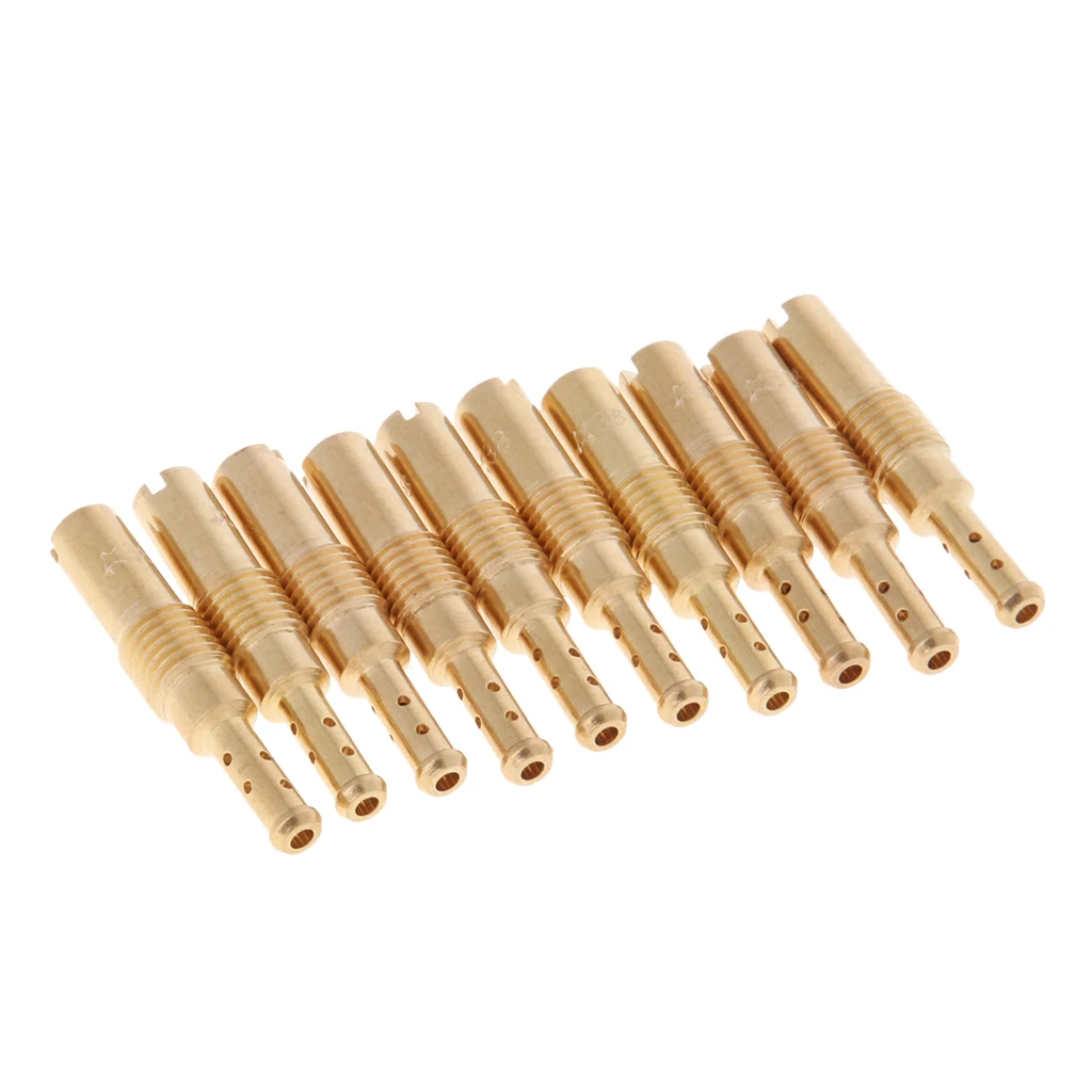 10 Pieces Carburetor Slow/Pilot Jet #38 Vice Injector Nozzle for GY6 Keihin OKO PWK Carb