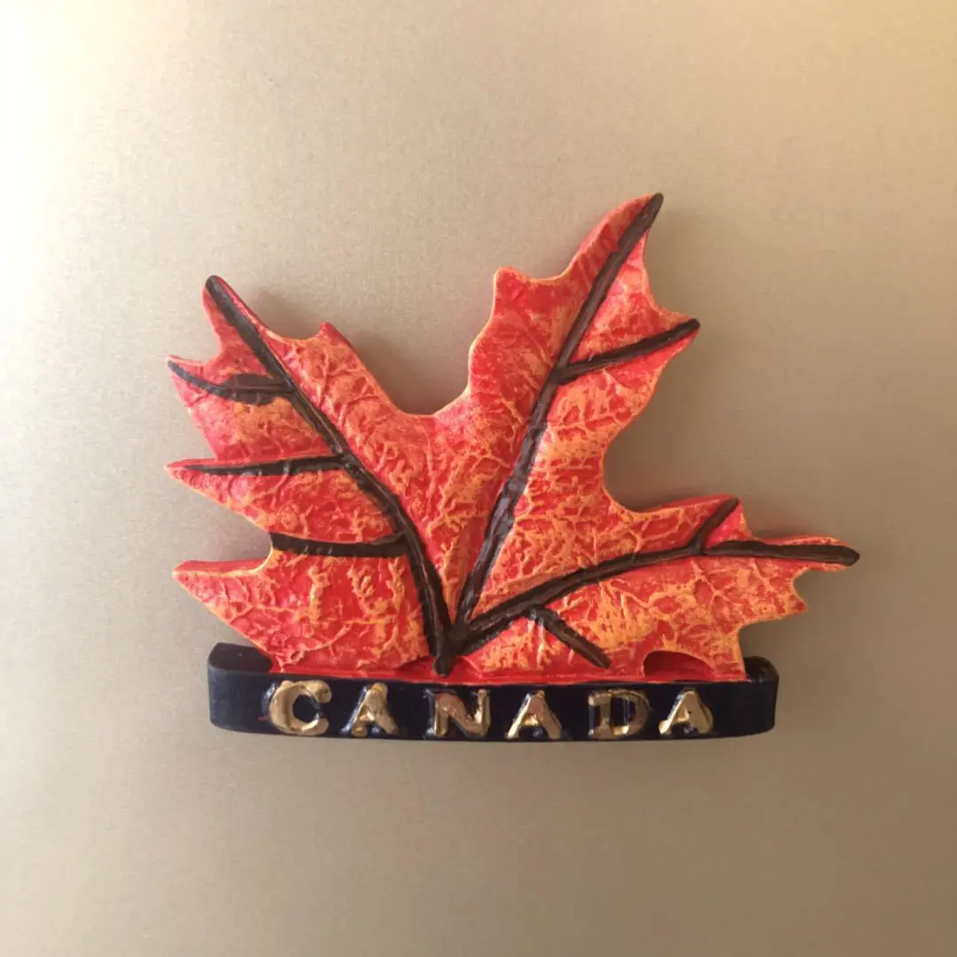 Fridge Magnet Tourist Canada Toronto Maple Leaves Fawn Skiing Whale Mountain Bike Snow Souvenir Resin Refrigerator Stickers