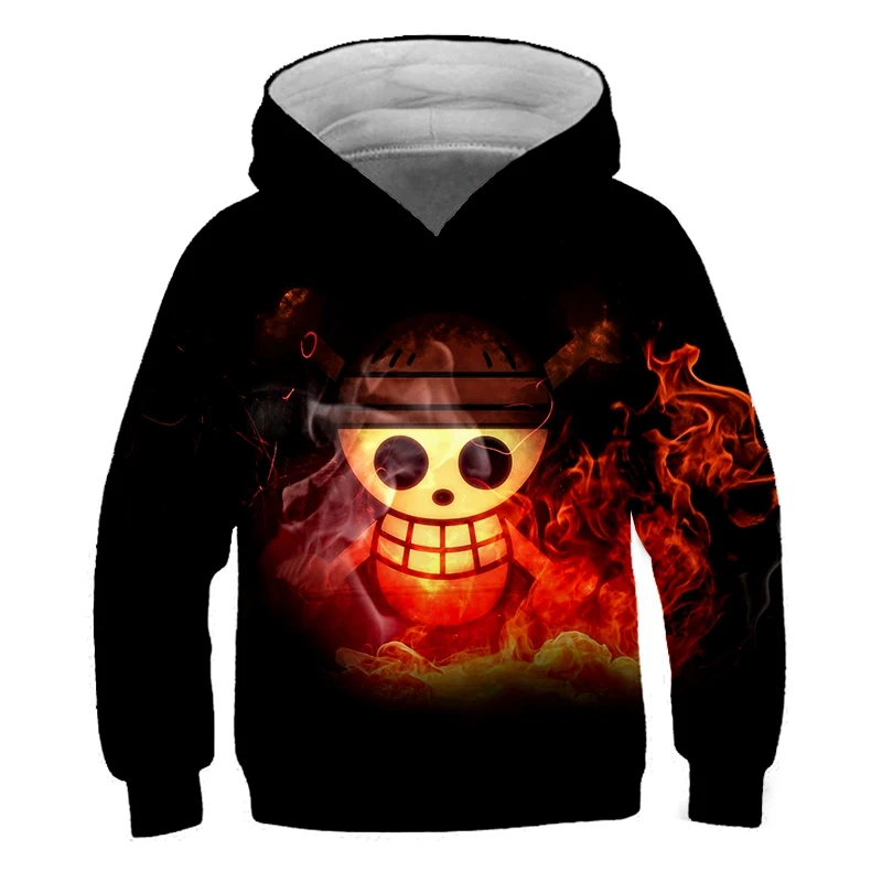 ET12508 Fashion 3D One Piece Anime Hoodies Kids pullovers Hooded Casual Long Sleeve 3D Print Child Hoodies boy/girl Sweatshirts - Цвет: ET12508
