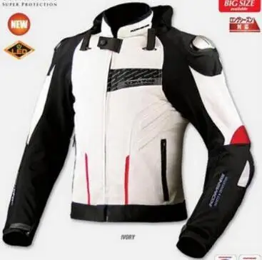 Мотоциклетная Мужская Защитная куртка jk015 ферросплав Защитное снаряжение летняя куртка дышащая сетчатая куртка 033 - Цвет: Белый