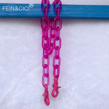 

Clear transparent chain strap Acrylic plastic belt for handbag bags parts accessory new fashion rose pink candy chain 60cm 80cm