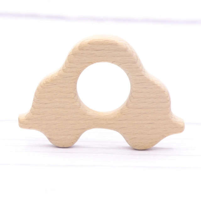 1pcs Baby Animal Natural Beech Teething Wooden Teether Rodent Flowers Clouds Tiny Rod   Pendant For Pacifier Chain  Products A06