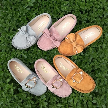 

girls shoes spring princess Casual Genuine leather flat flowers can be replaced