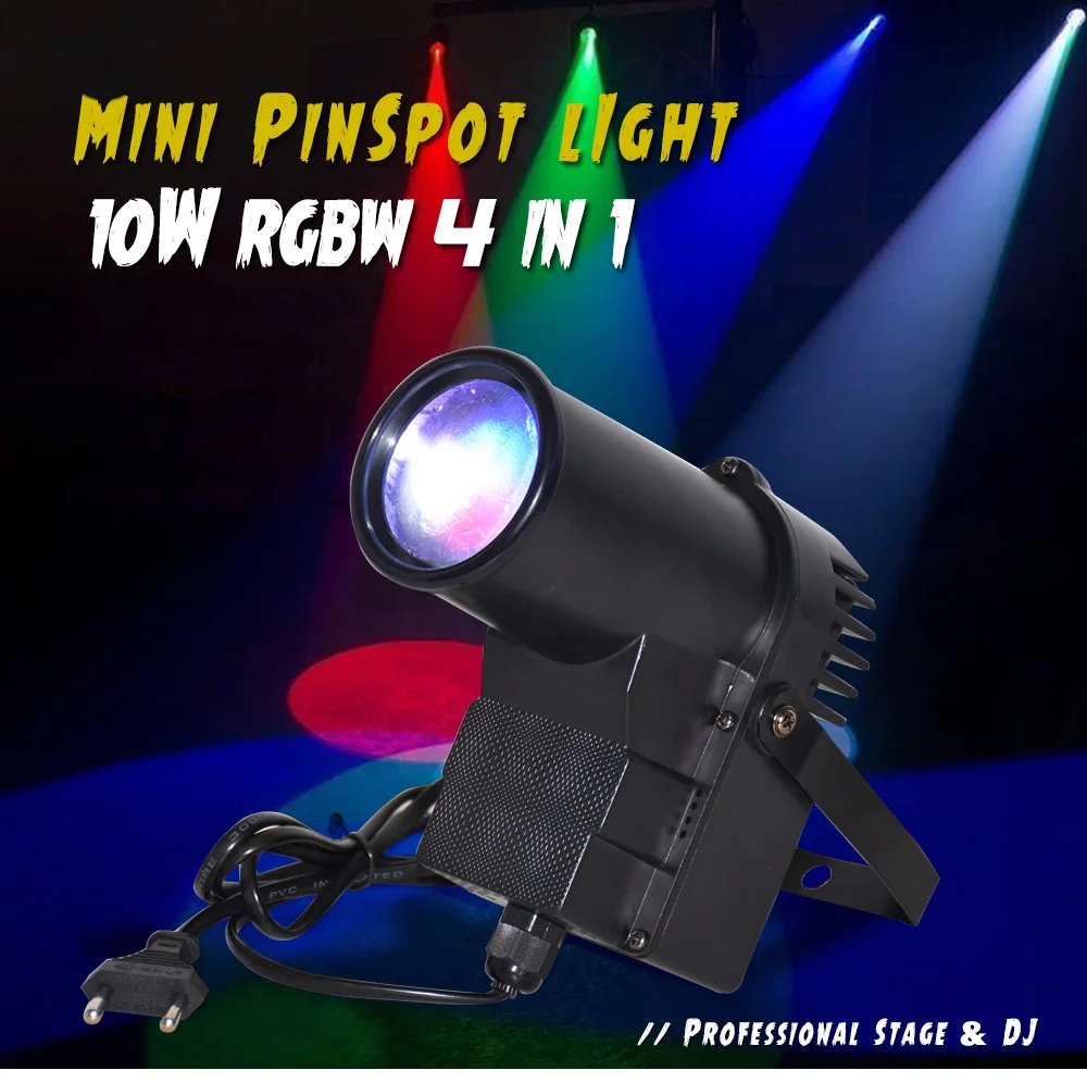 2stk RGBW 30W Strahl Pinspot 6CH 3LED Bühnenlicht Sound DMX DJ Disco Party Licht 