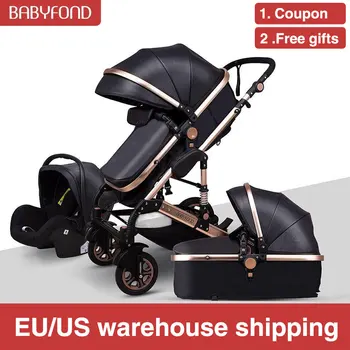 

Babyfond High Landscape Stroller 3 in 1 Baby Stroller Two Way Light Folding Shock Absorber Newborn Baby Pram Can Sit Reclining