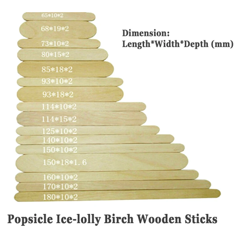 50pcs/lot Popsicle Sticks Wood Icelolly Stick Length 93mm Ice Lolly