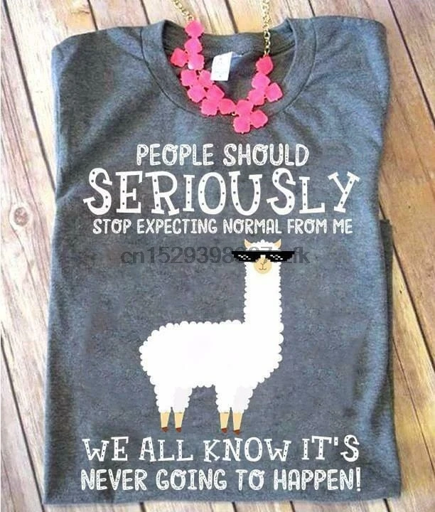 Llama People Should Seriously Stop Expecting Normal From Me Men T-Shirt S-6XL |
