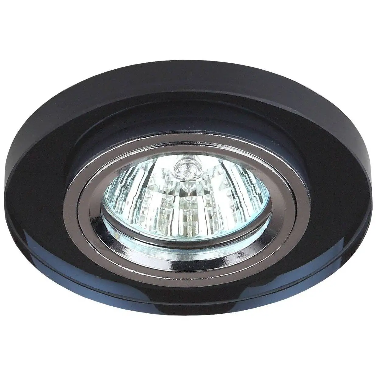 DK7 CH/BK Светильник ЭРА декор стекло круглое MR16 12V 50W хром/черный 5055398625781|Точечные