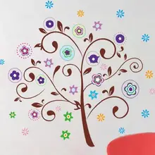 Три поколения съемные красочные Счастливое дерево и романтическая гостиная диван стены спальни наклейки на стену AY829