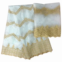 Белый цвет вышитые Базен riche getzner с тюлевой кружевной ткани африканская ткань bazin для женщин платье последний стиль