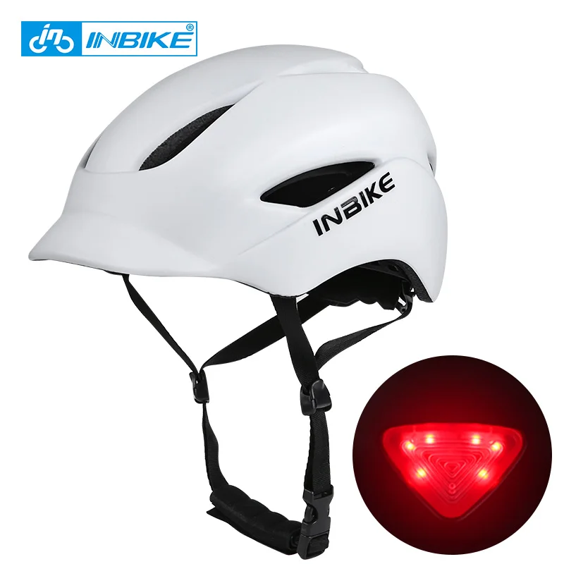INBIKE City Road Cycling Helmet With Taillights Integrally-molded Men Women Bike BackLED Light For Bicycle Scooter | Спорт и