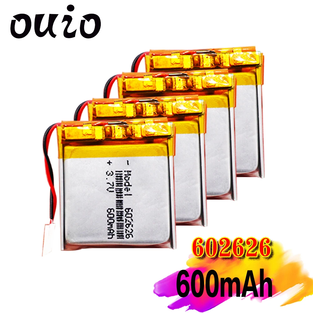 14PCS37V600mAh602626PolymerLithiumLiIonRechargeableBattery