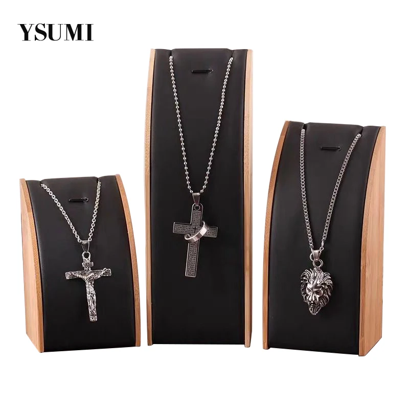 

Bamboo wood Pendant Jewelry Necklace Display Stand Jewelry Display Storage Rack Organizer Jewelry Counter Display Stand YSUMI