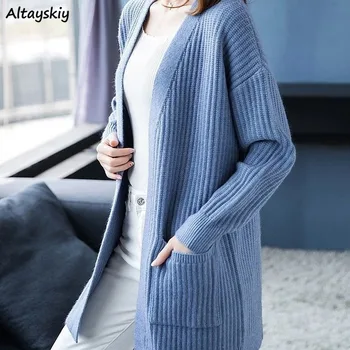 

Cardigan Women Jumper Knit Sweater Clothes All-match Leisure Simple Basic Female Fashion Korean Stylish Plus Size 3XL Ladies New