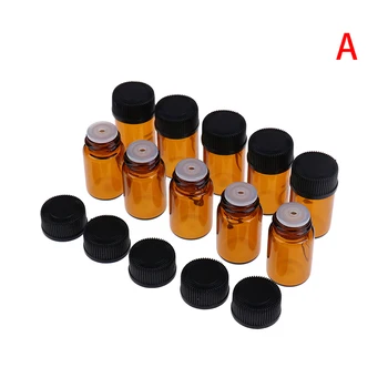 

10Pcs 2ml Mini Amber Glass Bottle with Orifice Reducer and Cap Small Essential Oil Vials