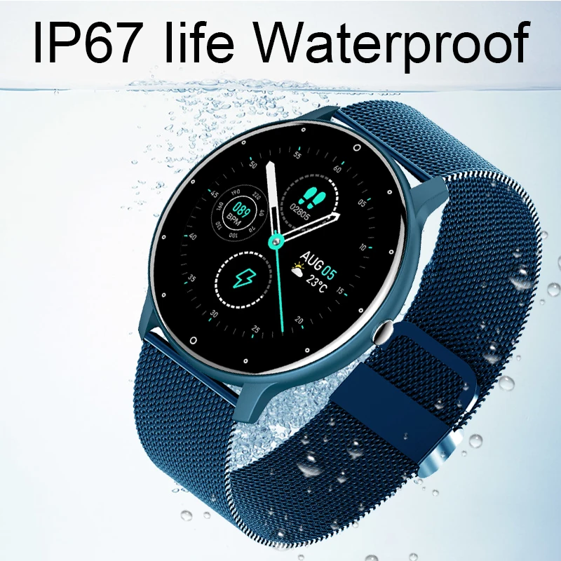 Rollstimi New Full Touch Sport Women Smart Watch Men IP67 Heart Rate Fitness For Android IOS Bluetooth phone Tracker Smart watch