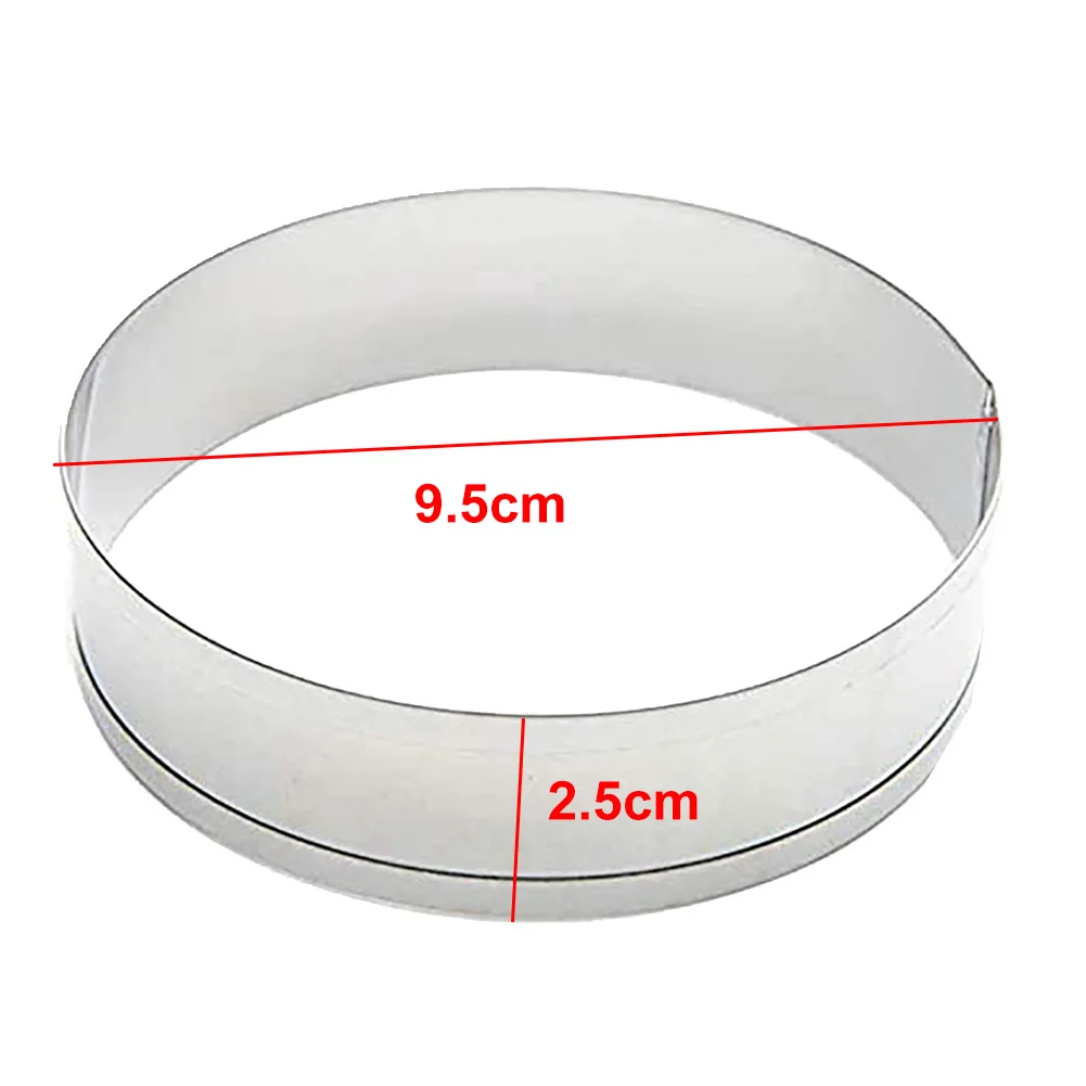 6Pcs Stainless Steel Cake Muffin Crumpet Bread Rings Bakery Baking Mold Tools Mold Size Adjustable Bakeware
