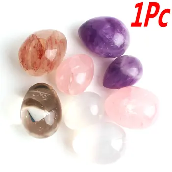 

1pc Natural Crystal Amethyst Rose Quartz Egg Ball Magic Mini Ornament Sphere Ball Polished Stone Healing Gift