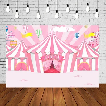 

Circus Pink Striped Tent Birthday Photography Backdrop Newborn Portrait Photocall Photophone Photo Studio Background SM1023