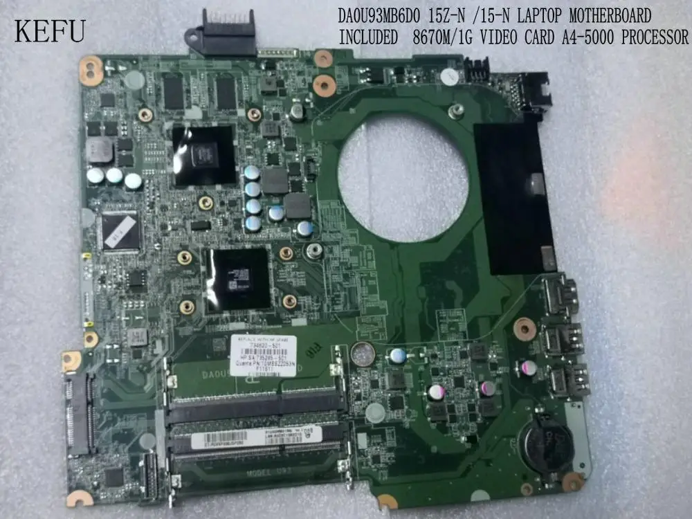 #^Special Price KEFU PROMISED WORKING DA0U93MB6D0 REV : D For HP Pavilion 15-N Laptop Motherboard WITH VIDEO CARD 8670M/1G PROCESSOR A4-5000 #^Special Price KEFU PROMISED WORKING DA0U93MB6D0 REV : D For HP Pavilion 15-N Laptop Motherboard WITH VIDEO CARD 8670M/1G PROCESSOR A4-5000