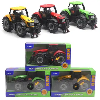 

1/28 Classic Mini Diecast Alloy Engineering Car Toys Tractor Farm Cars Model with LED Sound For Children Action Figure Toys