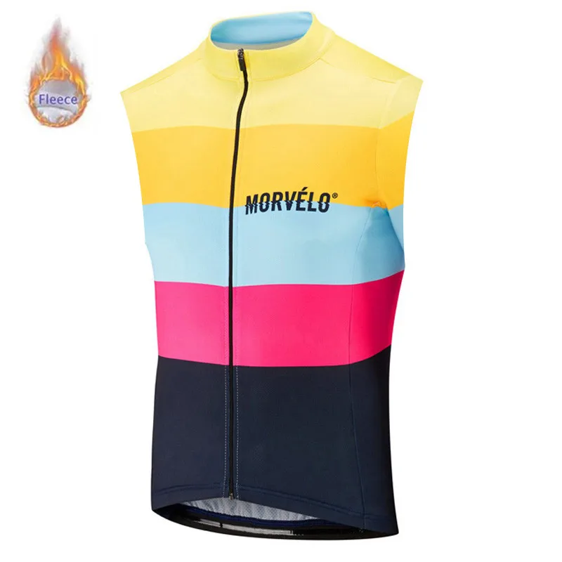 Morvelo зимняя термо флисовая безрукавка велосипедная одежда maillot Ropa Ciclismo hombre