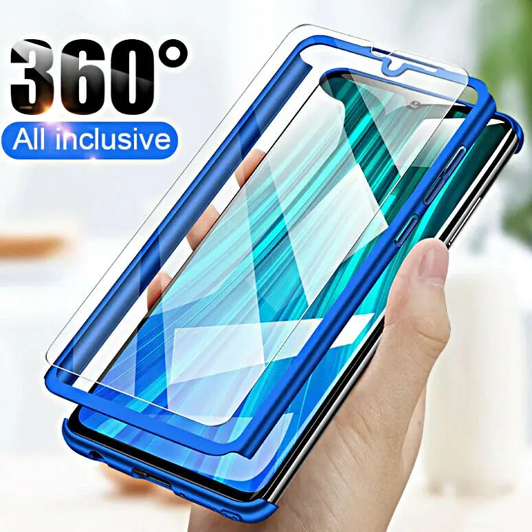360 шт Передний + задний с закаленным стеклом Жесткий Чехол для XiaoMi RedMi Note 8 Pro 7 6 5 Plus 4