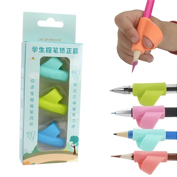 

Holder Writing Tool 3 Pcs 1 Set Pencil Posture Correction Random Color Children Pen Holder for Children's Fingers Stationery