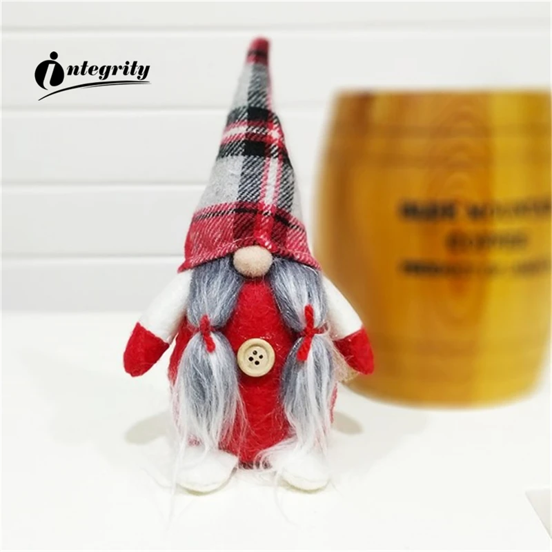 

INTEGRITY 1pcs Cute Christmas Decoration Sitting Long Leg No Face Elf Doll Decorations For Home 2019 New Year Gift for Kids