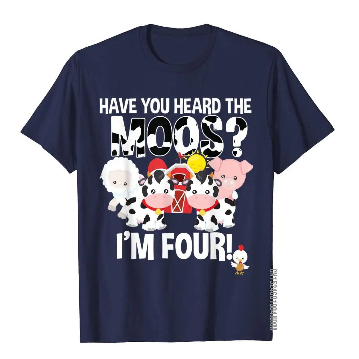 Have You Heard The Moos 4th Birthday Farm Animals 4 Shirt__97A3220navy
